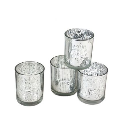 customized electroplating glass votive candle holder