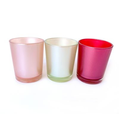 Matte glass votive wedding candle holder container vessels cylinder for decoration