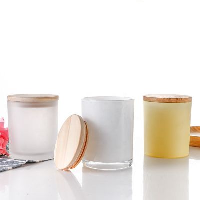 Glass Candle Jar with Bamboo Lid for scented Candle
