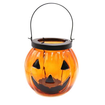 halloween design hanging glass storm lantern halloween glass candle lantern