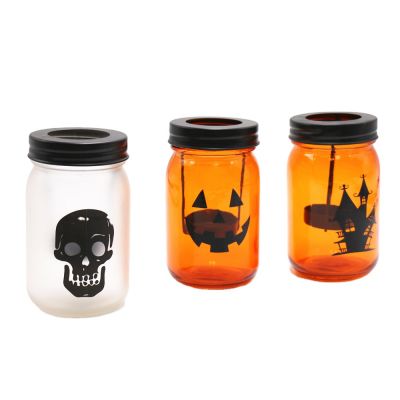 glass mason jar tealight holder glass tealight candle holder for halloween decoration