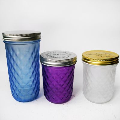 Crystal glass candle jar with lid environmentally friendly gift aroma soy wax glass candle holder