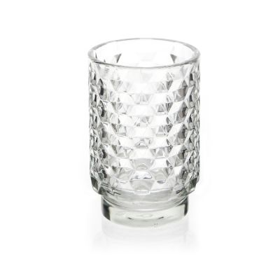 2021 new custom high borosilicate glass candle jars cups clear glass candle jar