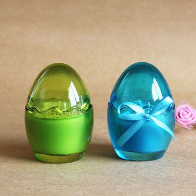 Special Egg shape glass candle jar candle holder