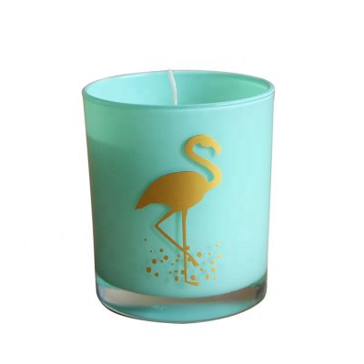 High Quality luxury blue glass candle jar for home decoration holiday birthday