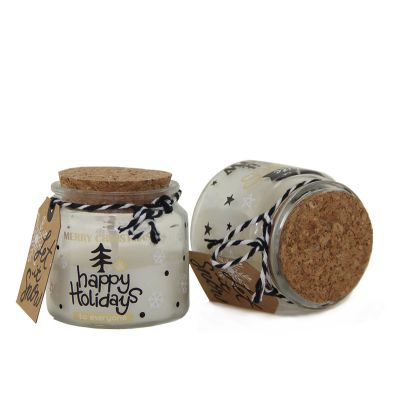 wholesale high quality glass candle jar for holliday christmas gift