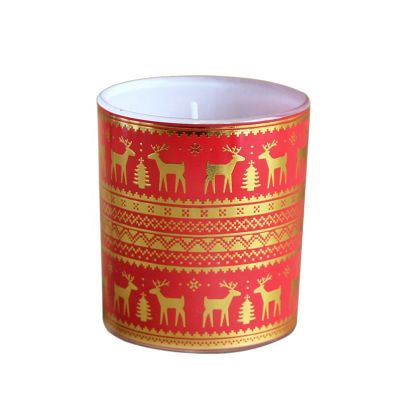 China luxury glass candle jar candle holder with home decoration Christmas
