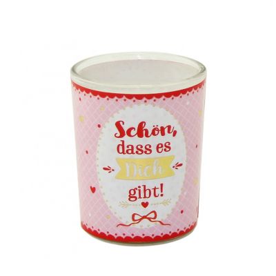 luxury glass candle jar pink candle holder for home decoration holiday birthday