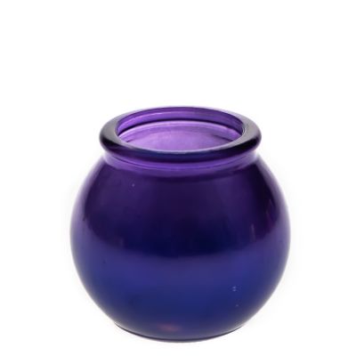 Manufacturer Wholesale 100ml Candle Jars / Ball Shaped Purple Coloured 3oz Glass Candle Holder for Home