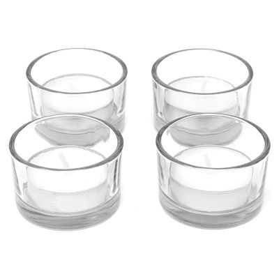 Set of 12pcs votive glass candleholder clear Tea Light Candle Holders