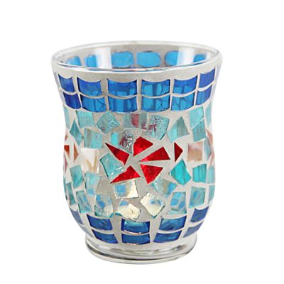 wholesale cracked glass votive candleholder handmade glass candle holder for tealight