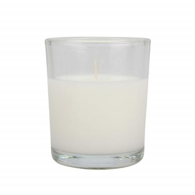Commercial Custom Logo Printed Design Cylinder Shape Votive Holders Clear Glass Candle jar