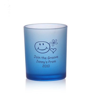 colored glass candle tumbler cup frosted colour glass candle holders
