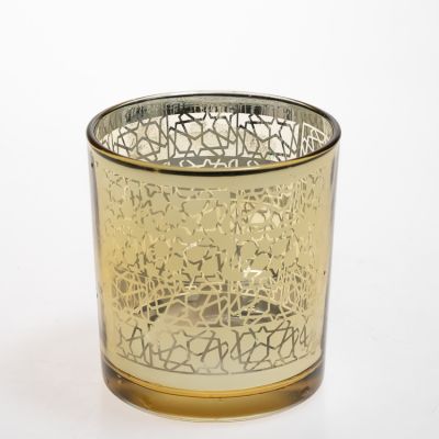 Holiday Home Fragrance Gold 200 ml Aroma Reed Diffuser Glass Bottle Cylinder 210 ml Glass Candle Holder