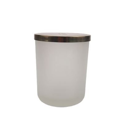 New Customized Round Shape Matte Black White Scented Glass Candle Holders Candle Cup