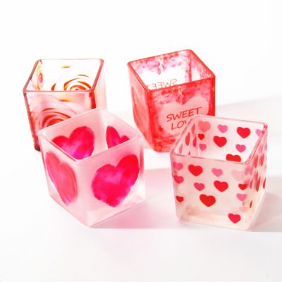 square shape wedding celebration unique design scented birthday candle jars wholesale