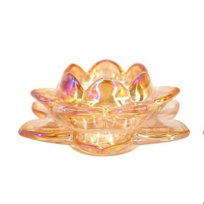 colored crystal lotus flower candle holder wholesale