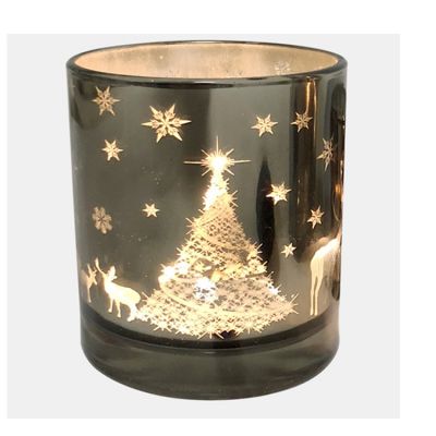 Christmas glass candle holder wedding empty glass candle jars in bulk