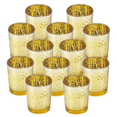 gold mercury tealight glass votive candle holder