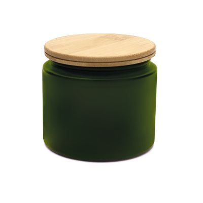 wholesale buyer matte black candle jars glass frosted glass candle jar holder with lid