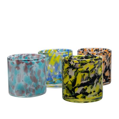 Colored Empty Decorative Jar Recycled Glass Candle Jars