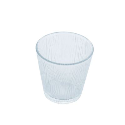 Wide Mouth Engraving Clear Glass Candle Holder 150ml Glass Candle Jars For Wedding Decoration
