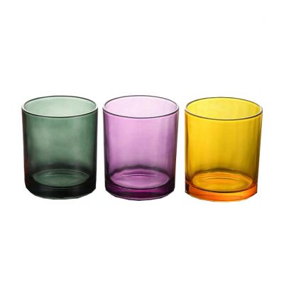 Colorful Cheap Wholesale Empty Luxury Candle Holders Glass Cylinder Shape Candle Jars In Bulk