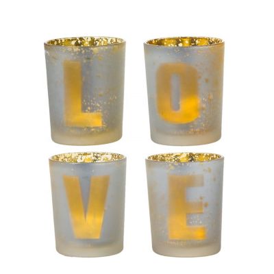 Cheap Custom Electroplated Gold Tealight Wedding Decoration Small Candle Cup Holder