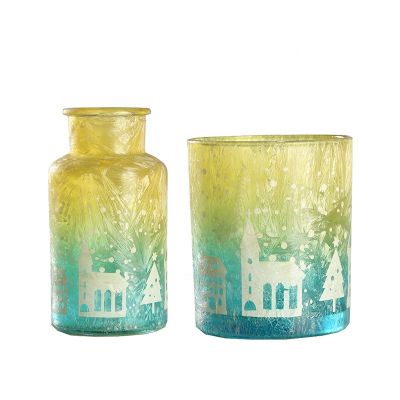 Wholesale Christmas Style Snowflake Votive Unique Design Glass Candle Holder