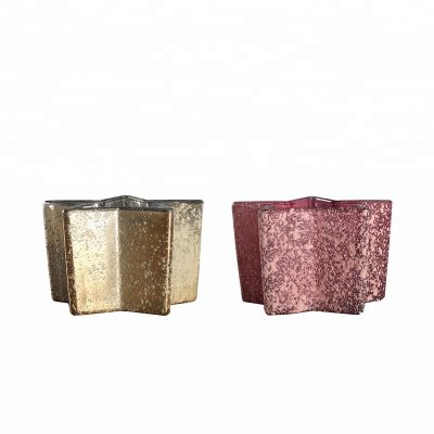 Wholesale Vintage Personalised Gold Home Decor Star Shaped Glass Candle Holder