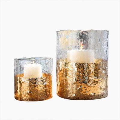 Handmade Custom Electric Gold Home Decor Tumbler Decorative Glass Candle Holder