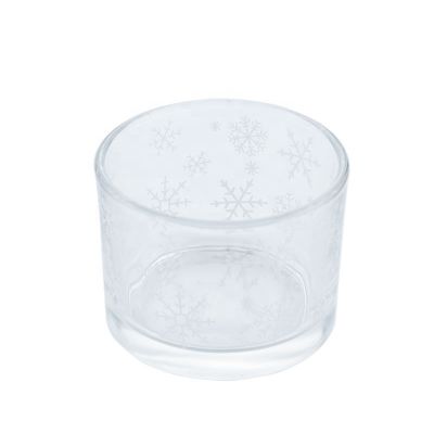 Wedding Home Decoration snowflake Small clear round glass Candle jars