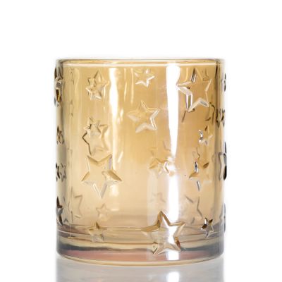 Factory Wholesale glass candle holder coloring glass containers for candles empty candle jar For Home Decor