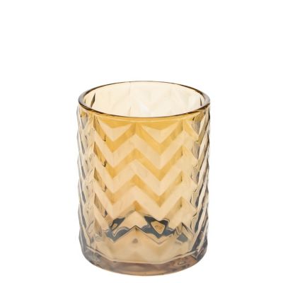Customized Amber Candle Jars Empty Glass Candle Container For Scented Candle