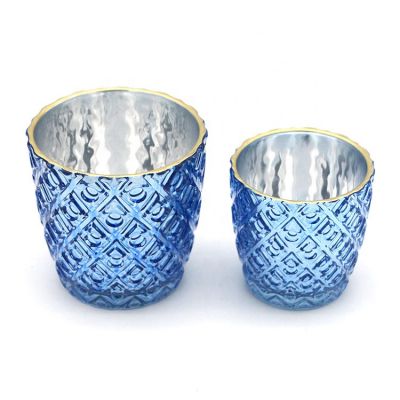 Modern Simplicity Multi-Colored Electroplate Luxurious Glass Round Glass Candle Jar