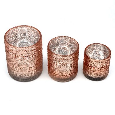 Factory Direct Sales Multi-Colored Electroplate Advanced Glass Glass Frosted Candle Jar