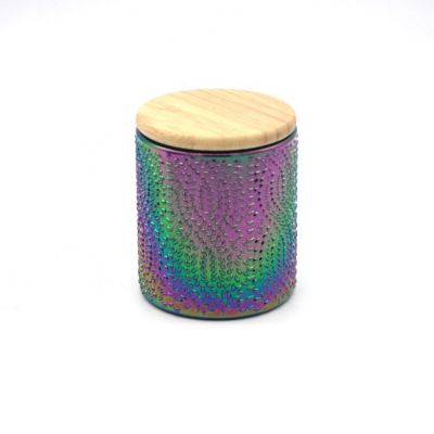 Modern Simplicity Multi-Colored Multicoloured Plating Advanced Glass Rose Candle Jar