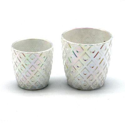 High Quality Multi-Colored Electroplate Beautifully Glass Colored Glass Candle Holder