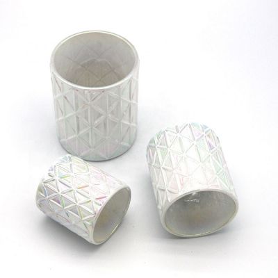 Factory Direct Sales Multi-Colored Multicoloured Plating Luxurious Glass Glass Candle Jar With Lid