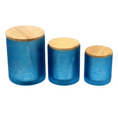 Customized Color Empty Glass Candle Jar with lid