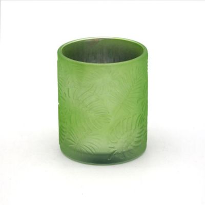 Good Quality Multi-Colored Electroplate Frosted Colour Beautifully Glass Round Candle Jar