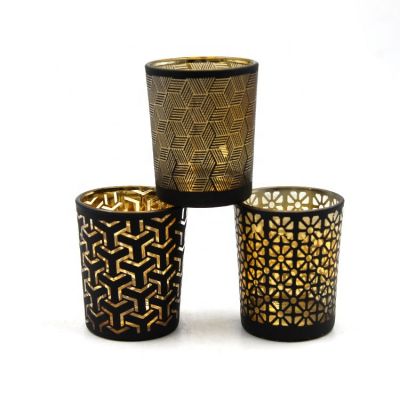 High quality black matte glass candle jar with logo