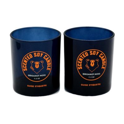 Eco-friendly black glass candles jars with wood lid