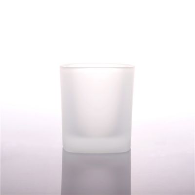 Wholesale Unique Square Round Shaped Frosted Scented Candle Glass Jar