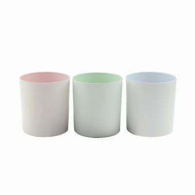 Direct factory supply personalized logo and color available custom frosted glass candle jar