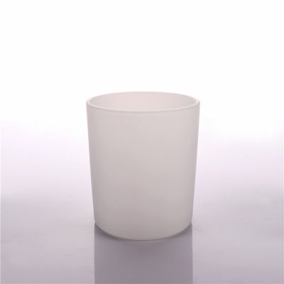 Luxury High Quality 10oz Frosted White Empty Scented Candle Glass Jars For Candle Making Wholesale