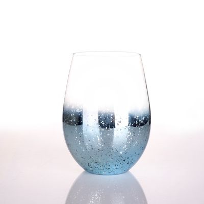 Wholesale Luxury Metallic Blue Top Gift Idea 12oz Fancy Soy Candle Glassware Jar For Candles Wholesale