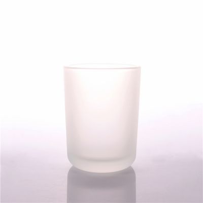 Wholesale Frosted White Scented Round Soy Glass Candle Jar With Wood Lids