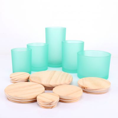 Hot Sale 6oz/7oz/9oz/12oz Glass Scented Candle Glass Jars With Wooden Lid