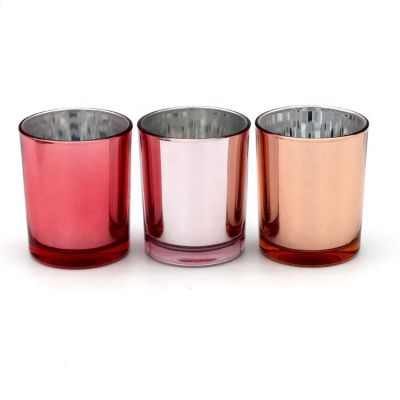 High Quality Multi-Colored Electroplate Advanced Glass Home Decorative Glass Candle Holder